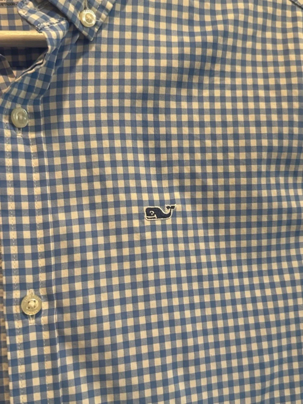 Vineyard Vines Performance Blue Gingham Button Down Shirt